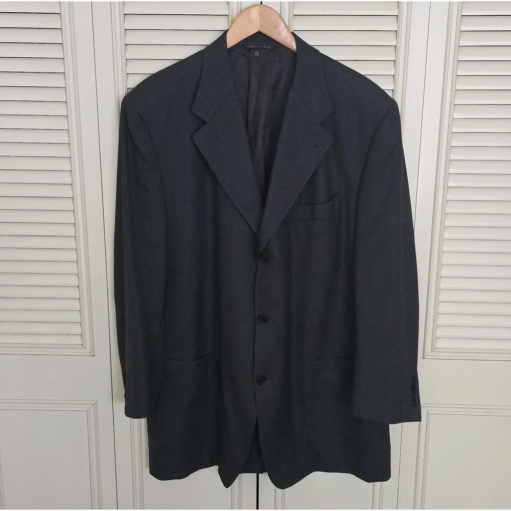 Canali Men's Sport Coat Blazer Gray Lightweight Wool‎ Made in Italy Size 46R